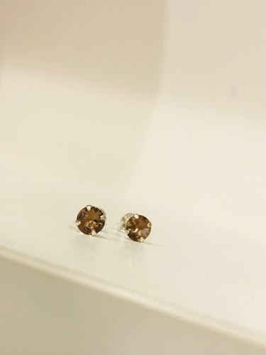 925 Silver Champagne Stud Earrings
